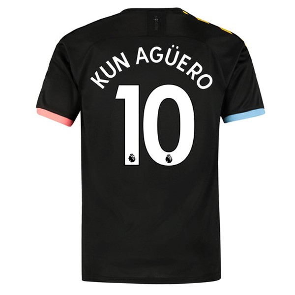 Camiseta Manchester City NO.10 Kun Aguero 2ª 2019-2020 Negro